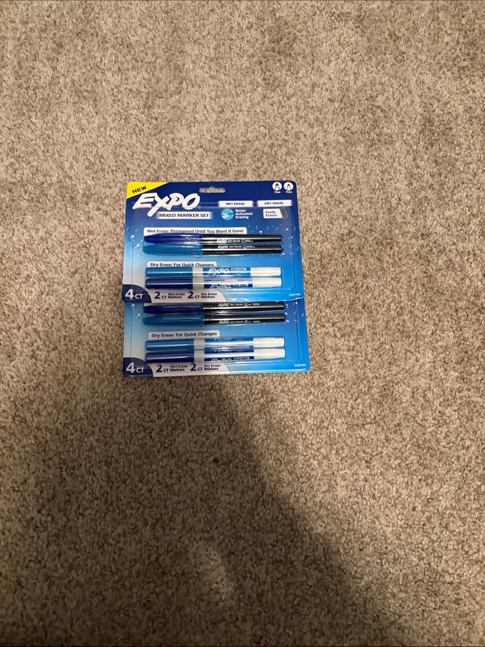 Blue & Black Dry Erase Marker Pack - Expo Mixed Marker Set(2) pk of 4